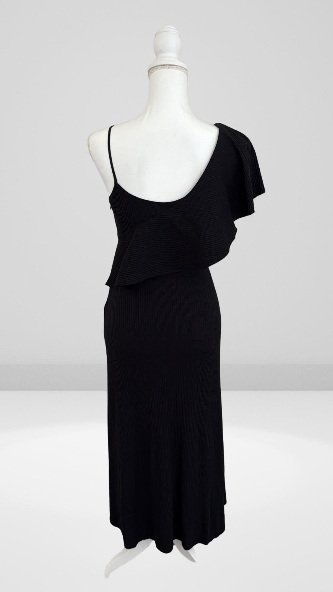Club Monaco Emmerillo Black Ribbed Knit Dress