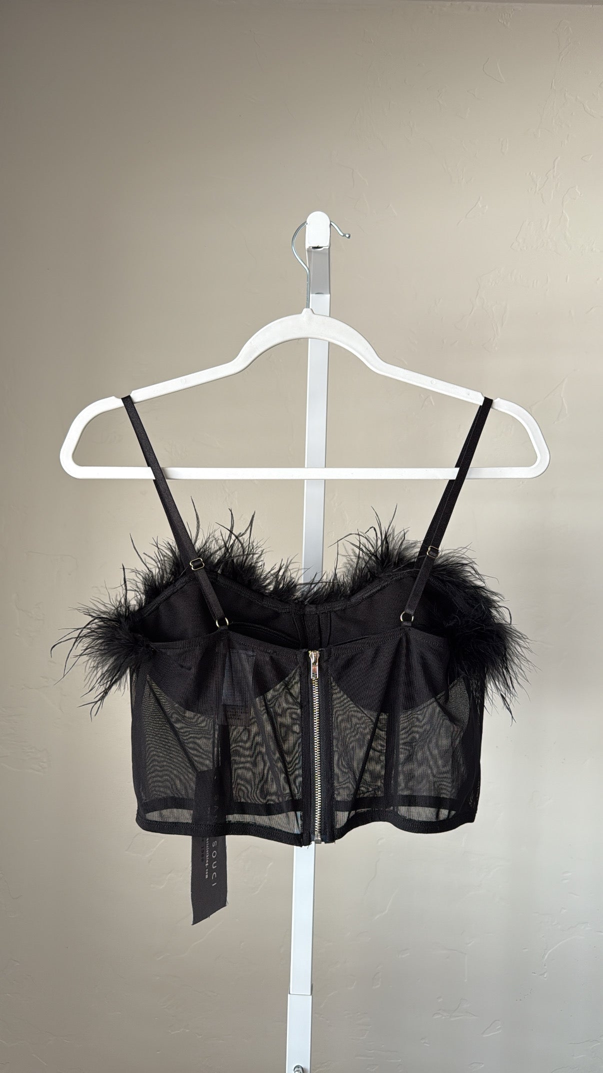 Black Mesh Fur Corset