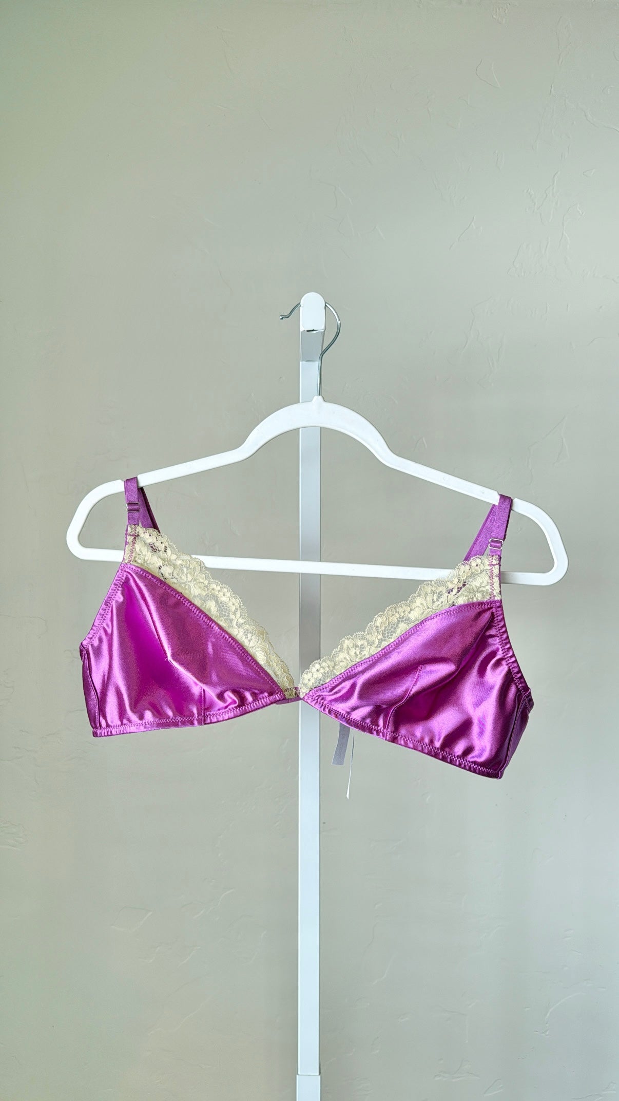Purple Satin Lace Bra