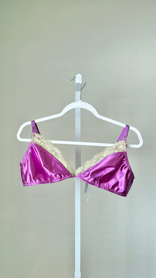 Purple Satin Lace Bra