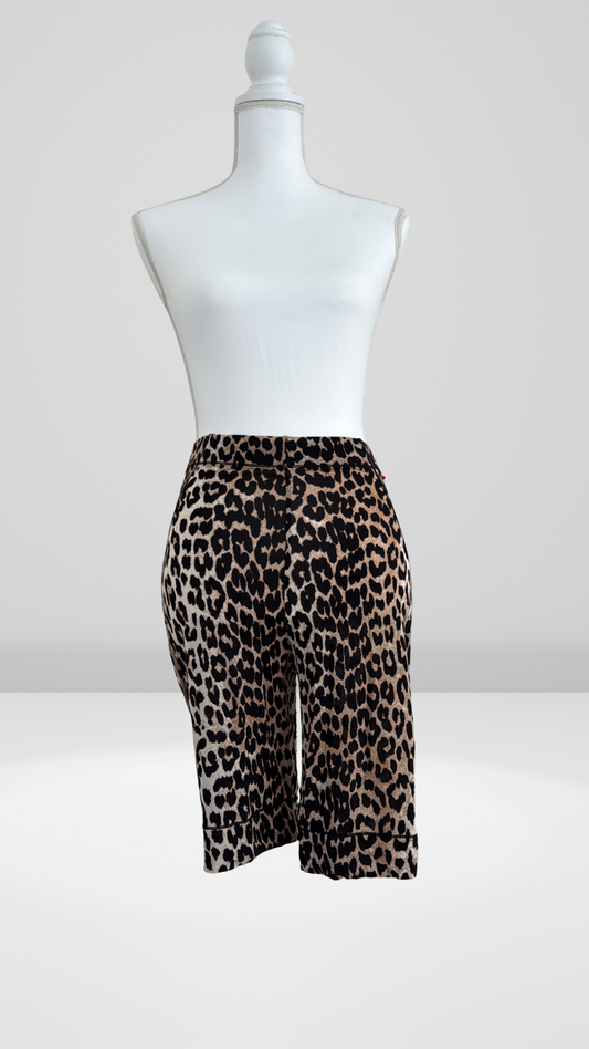 GANNI Leopard Biker Shorts