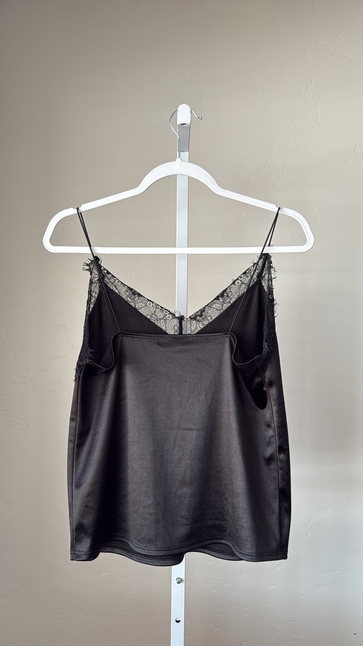 Black Satin Lace Cami