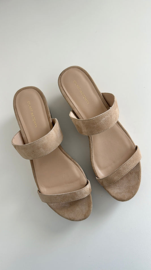 Stuart Weitzman Boardwalk Flat Wedge Slide Sandal Sandalwood